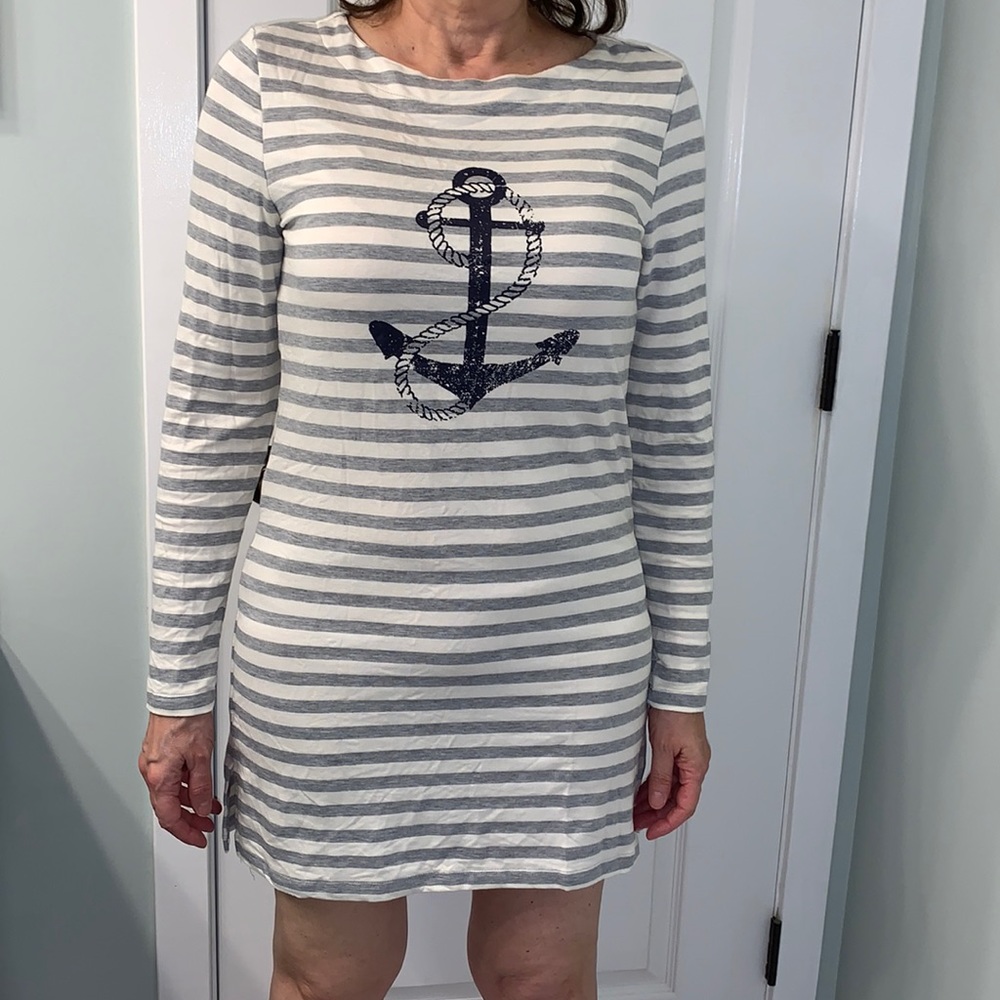 Striped Anchor Dress / Beach Cover Up